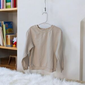 H&M Girls Beige Sweatshirt Long Sleeves Cotton Size 4-6